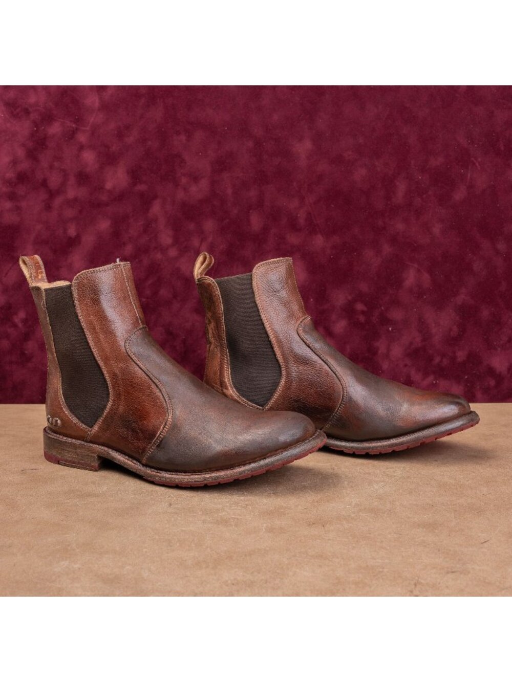 Bed Stu Women Brown Rustic Leather Slip-on Chelsea Western Boots size 8.5